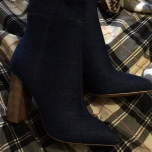 Jean knee high boots casual date